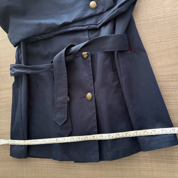 Tommy Hilfiger - Navy Belted Pea Coat with Brass Buttons - Size L - Picture 16 of 16